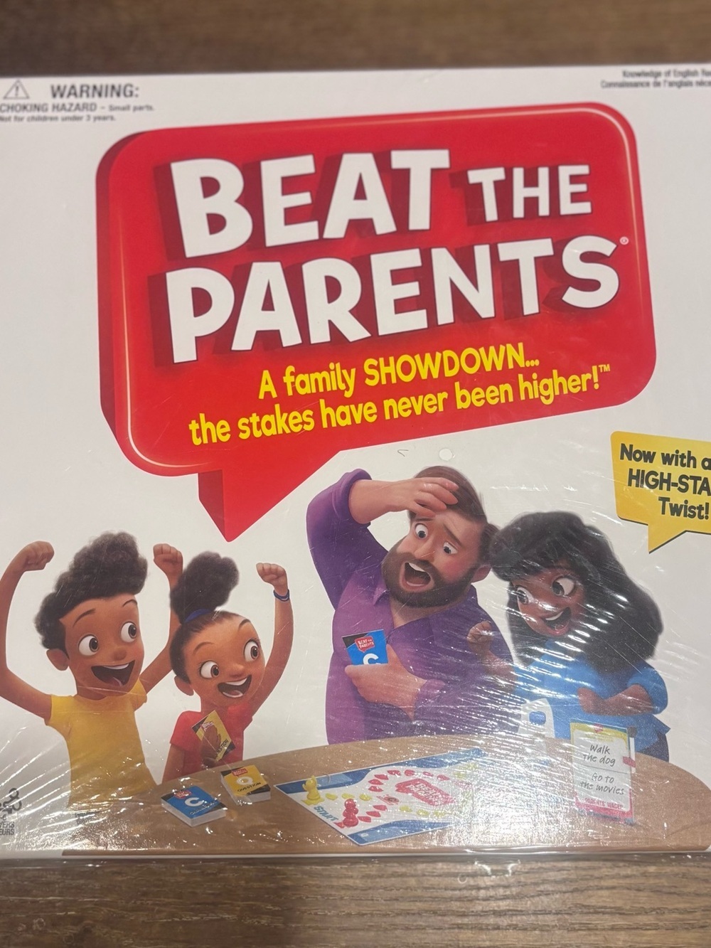 Hasbro Beat the Parents Board Game - Red, Yellow, Blue, Purple